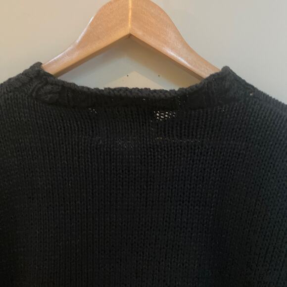 Vintage Heirloom Collectibles Knit Sweater Floral Design Black Pink Green Medium - Picture 5 of 7